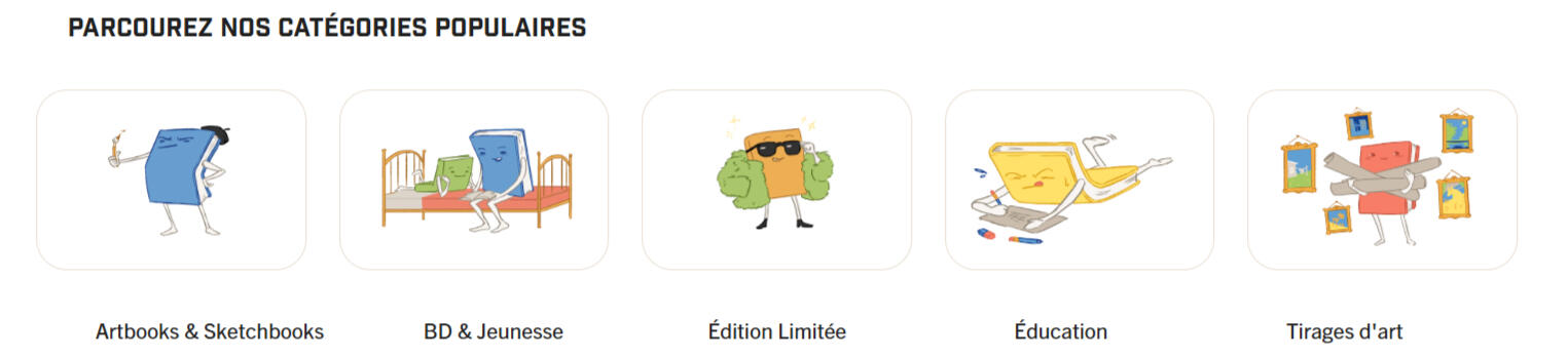 Illustrations an online bookshop