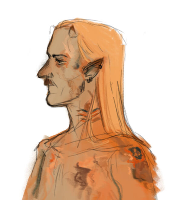 Rust inspired demon character design (clip studio paint)
