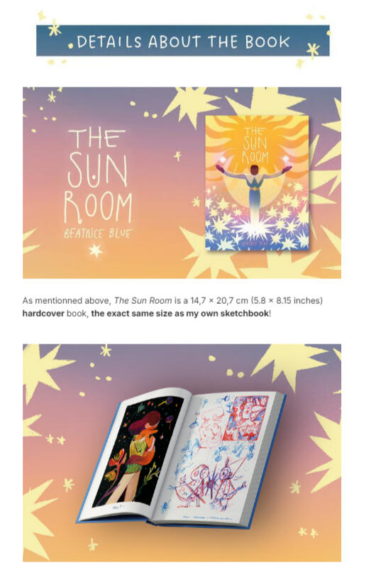 Kickstarter campaign design - The Sunroom by Beatrice Blue for Editions Caurette